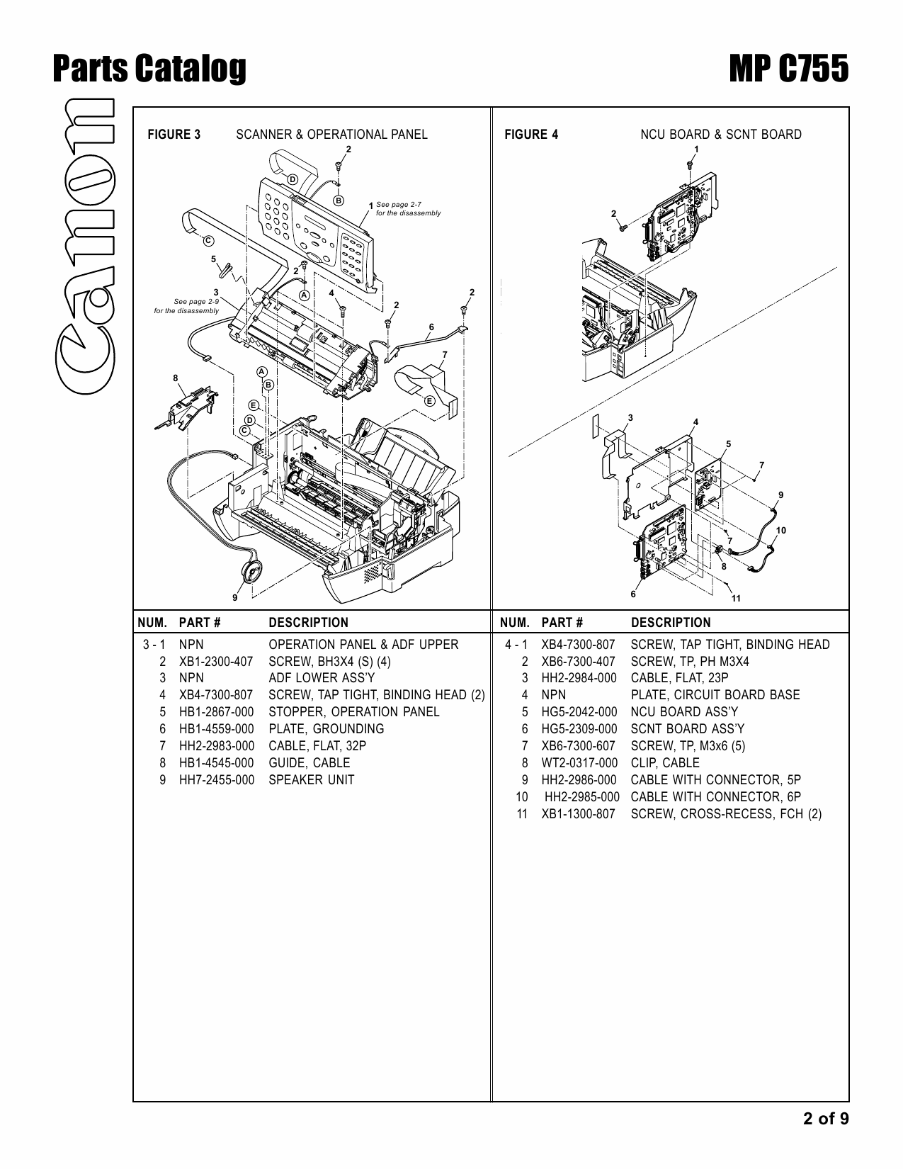 Canon MultiPASS MP-C755 Parts Catalog Manual-2